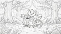 Coloring Page, Number Nuts Hunt