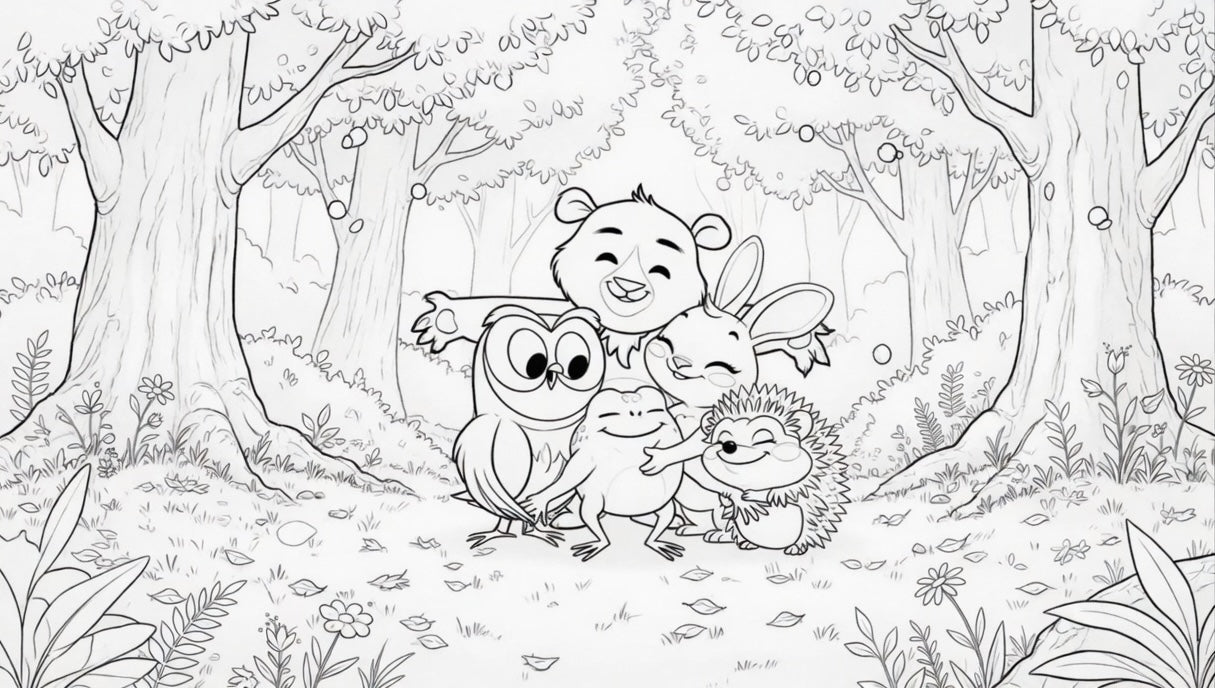 Coloring Page, Number Nuts Hunt