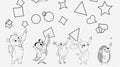 Coloring Page, Shape Safari Surprise