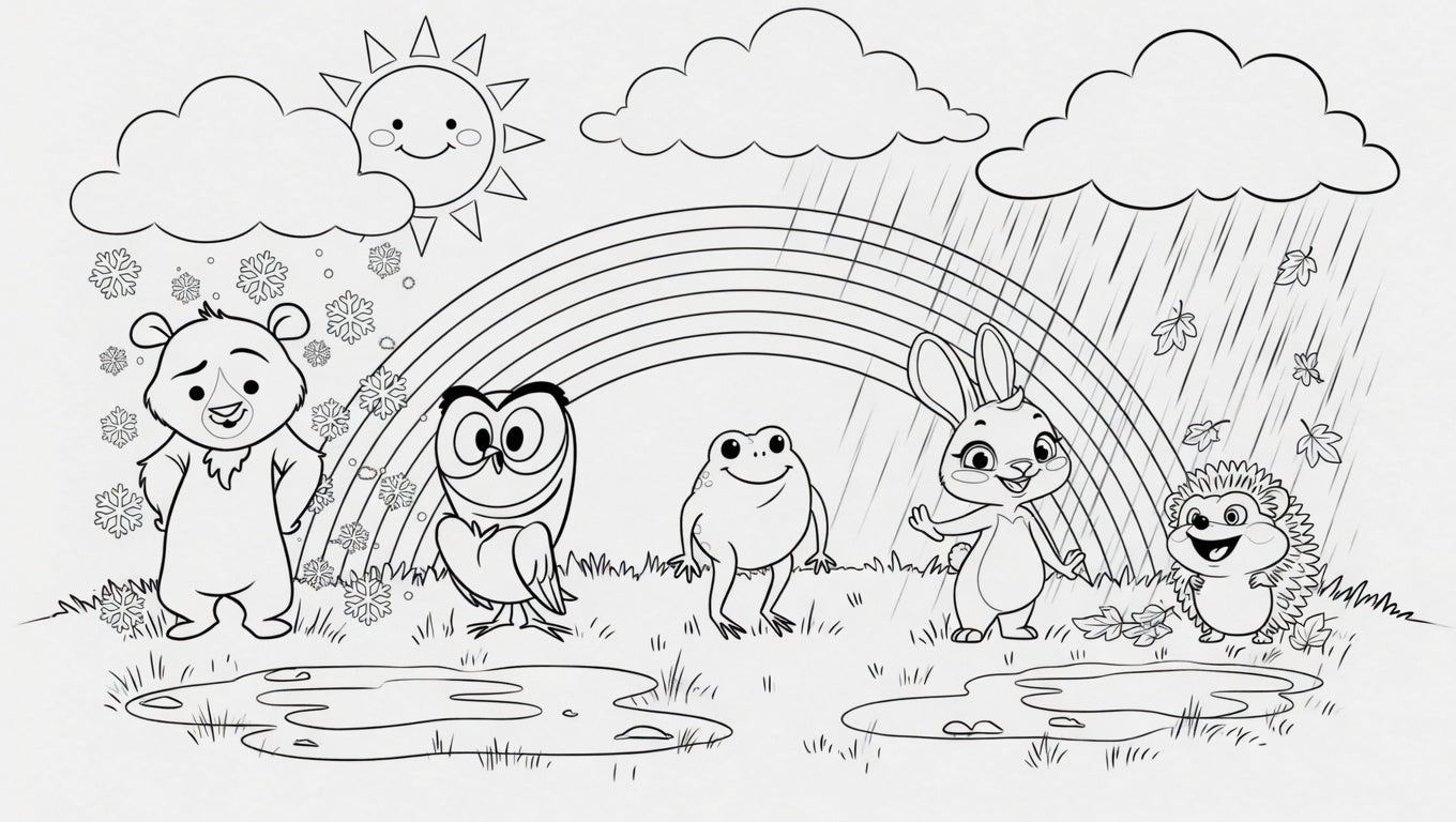 Coloring Page, Weather Wiggle